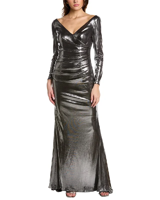 Premium Style Rene Ruiz Metallic Stretch Gown Everyday Glamour