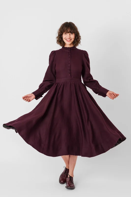 Fashion Deal Abigail Dress, Long Sleeve, Twill Linen Today Only