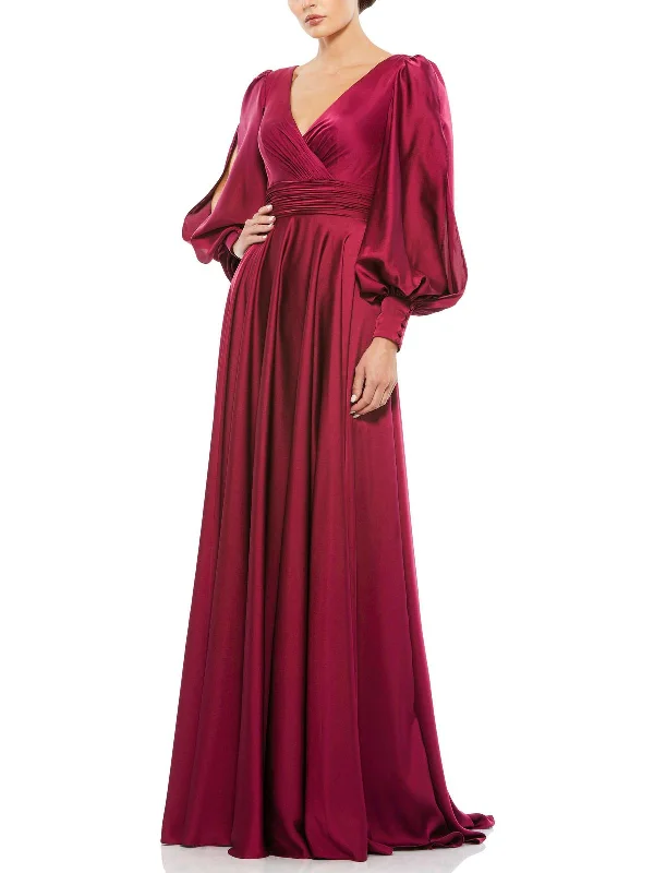 Must-Have Style Discounts Womens Satin Pleated Evening Dress Dreamy Aesthetic