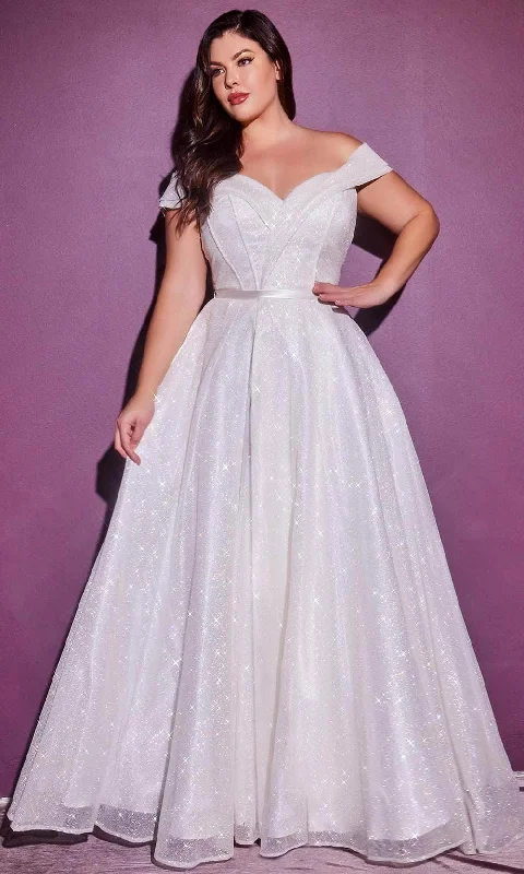 Crazy Discounts, Hurry Up Cinderella Divine - Glitter A-Line Bridal Gown CD214W - 1 pc Off White In Size 16 Available Luxury Comfort