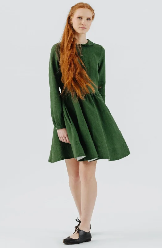 End Of Season Sale Mini Classic Dress, Long Sleeve, Emerald Green Limited - Edition Drops