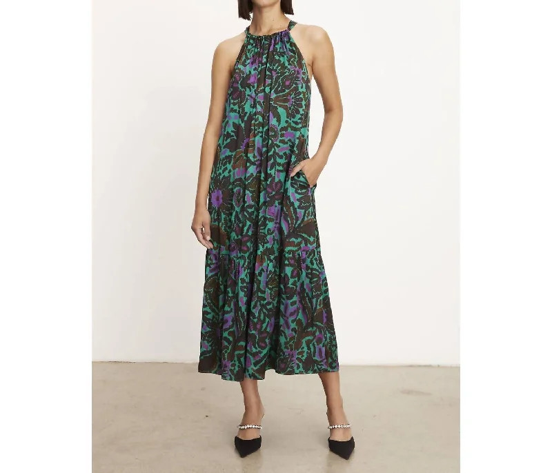 Unbeatable Prices Kareese Printed Satin Dress In Multi Feminine Charm