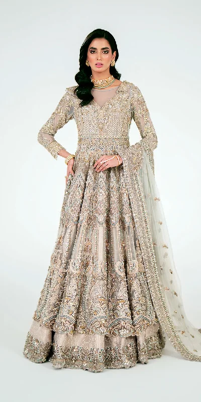 Premium Style Offers Embellished Lehenga Gown Style Pakistani Bridal Dress Limited - Edition Drops