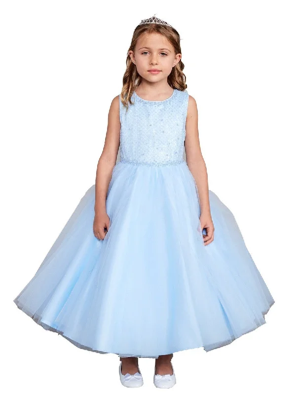 Fashion Forward Girl Multi Color Criss Cross Pearl Tulle Junior Bridesmaid Dress 2-16 Boho Chic