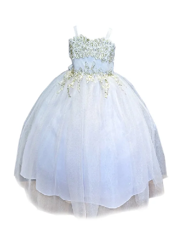 Hot Sale Big Girls Ivory Embroidered Sweetheart Neckline Junior Bridesmaid Dress 8-16 Elegant Details