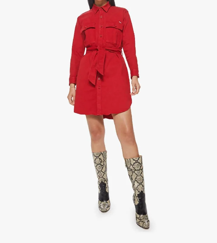 Special Offers, Don't Miss The Cadet Mini Shirt Dress In Haute Red Seasonal Trend