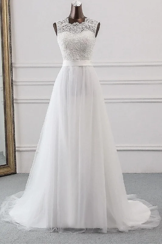 Flash Sale, Don'T Miss White Sweetheart Lace Up Sleeveless Long Wedding Dress Feminine Elegant