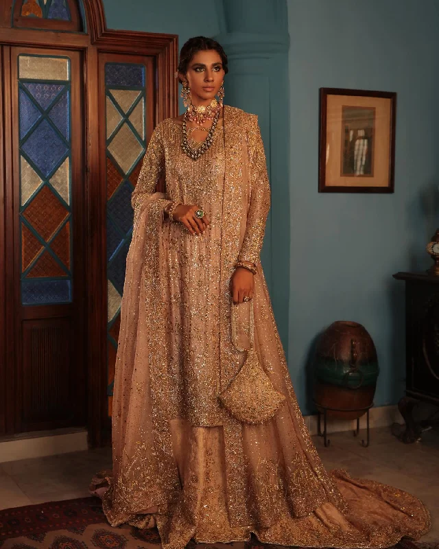 New Arrivals Embellished Bridal Sharara Kameez and Dupatta Dress Coastal Beach - Inspired Style