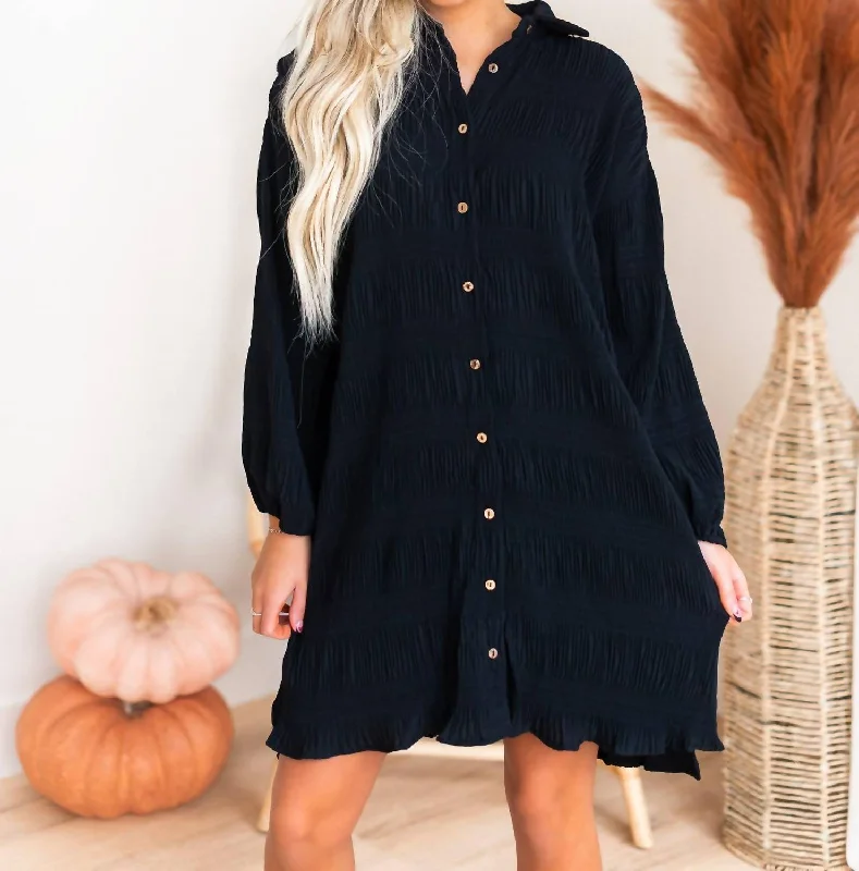 Additional Time-Limited Offers No Limits Shirt Dress In Black Modern Romance