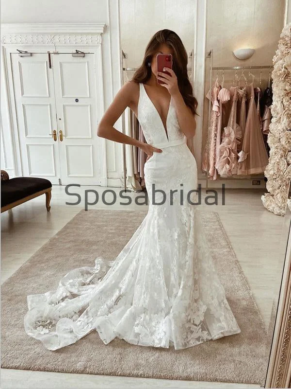 Street Chic Discounts Charming Mermaid Unique Lace Dream Romantic Wedding Dresses WD0437 Luxury Comfort