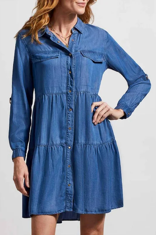 Sustainable Fashion Extravaganza Shirt Dress In Indigo Casual Chic