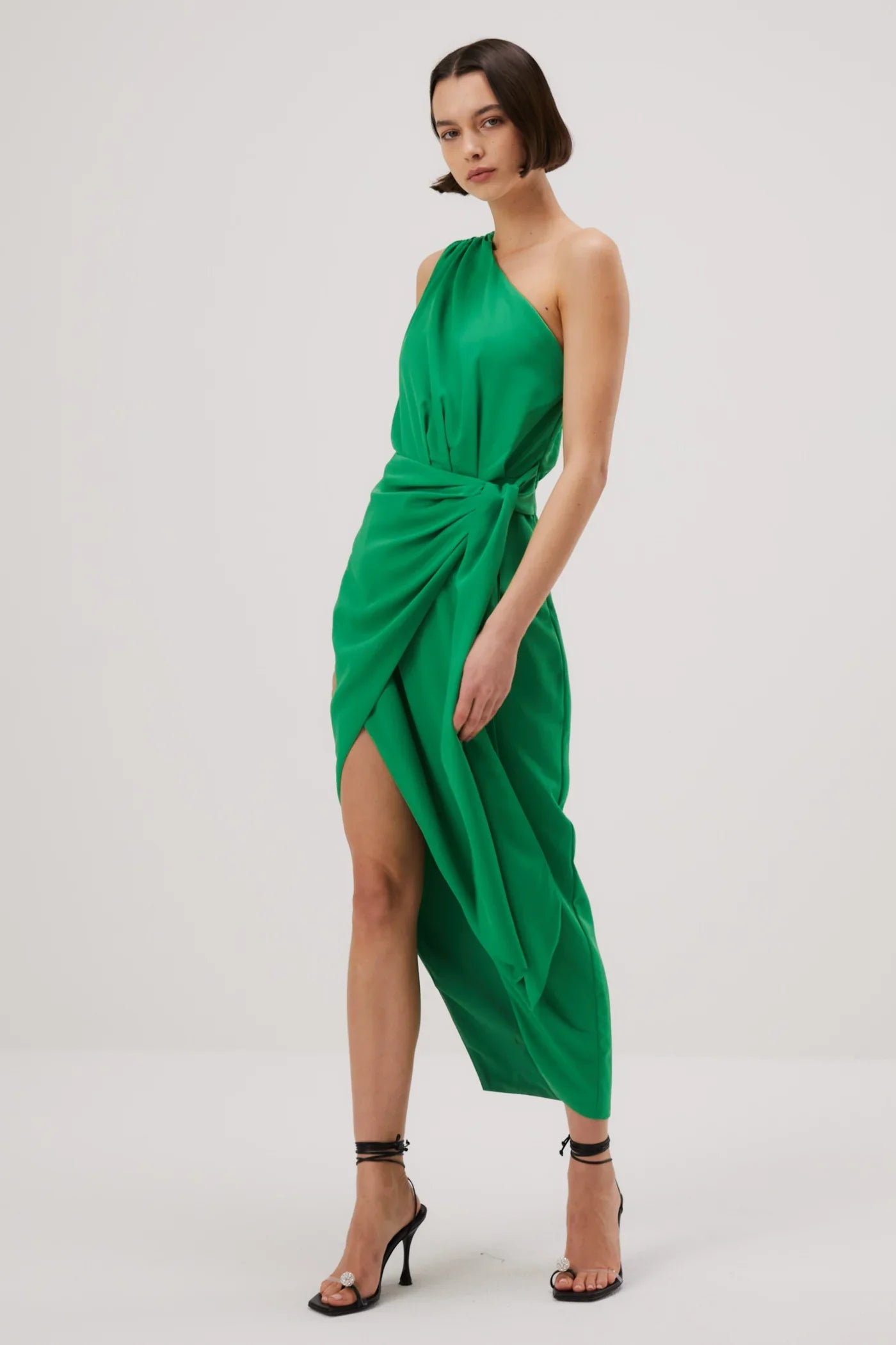 Holiday Attire Sale Misha Brooks Satin Midi Dress - Island Green Final Clearance