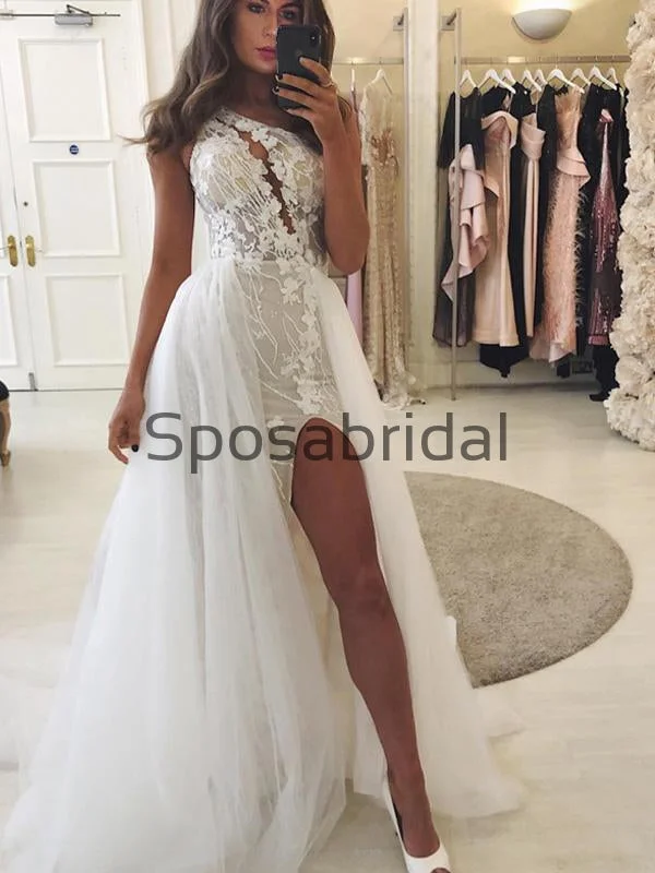 Easy Elegance Sales Charming One Shoulder Unique Lace Romantic Wedding Dresses WD0441 Elegant Details