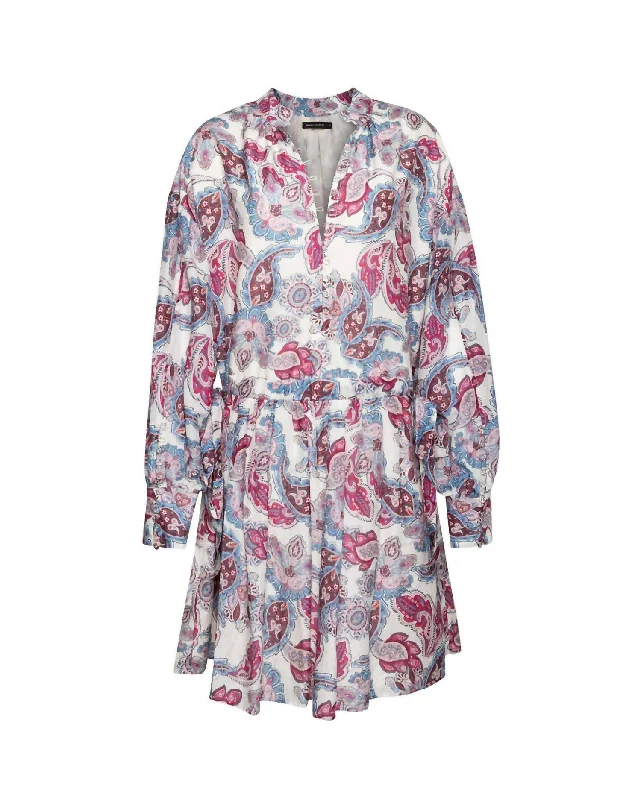 Step Ahead, Lead The Trend Anita Shirt Dress In Pristine Paisley Light Seasonal Trend