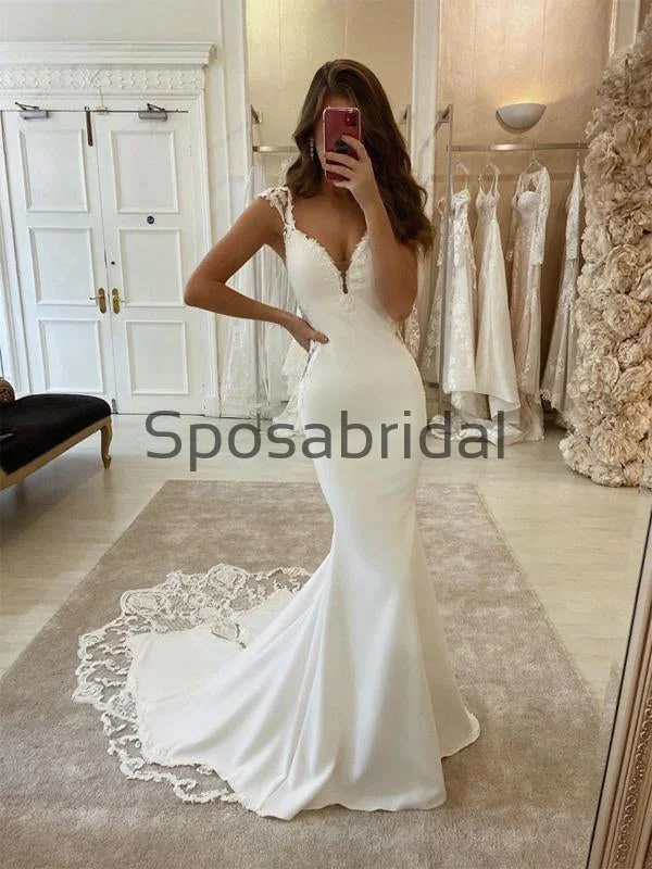 Affordable Trendy Fashion Country Vintage Mermaid Satin Elegant  Wedding Dresses, Prom Dresses WD0453 Formal Outfit