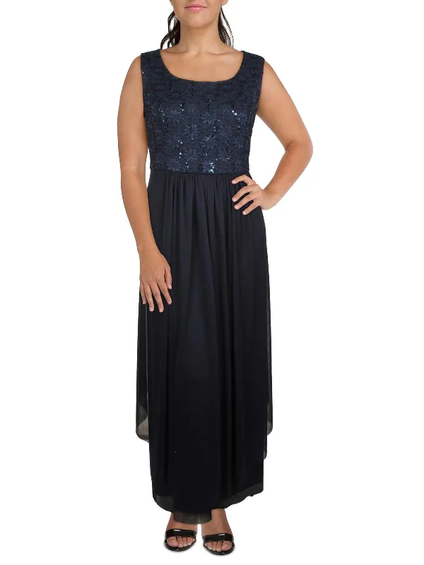 Crazy Price Slashing Plus Womens Lace Sleeveless Evening Dress Elegant Ensemble