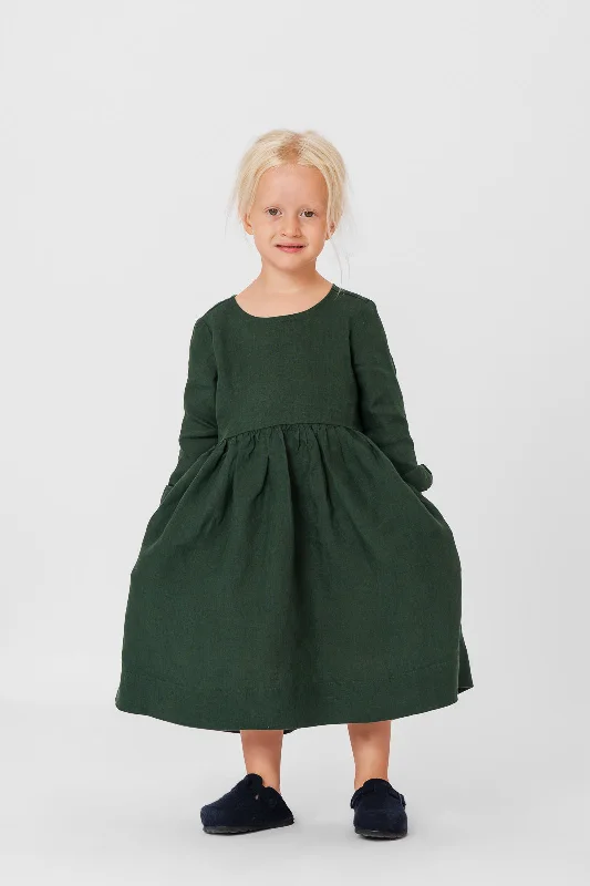 Style Upgrade Mini Me Smock Dress, Long Sleeve Casual Chic