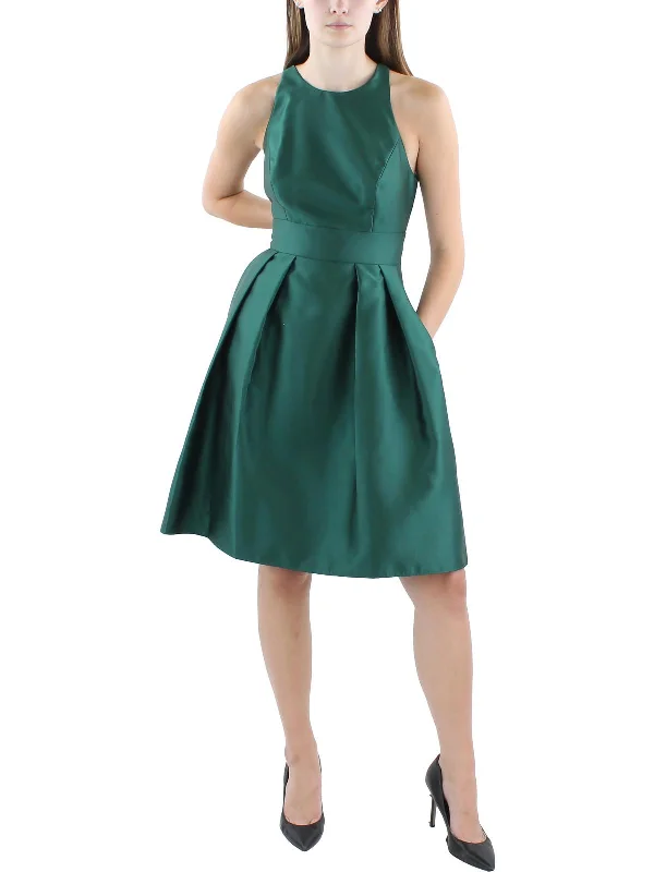 High-End Style Discounts Womens Satin Knee-Length Cocktail And Party Dress Contemporary Elegance