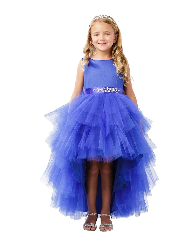 Trend Forward Threads Big Girls Royal Blue Hi-Lo Multi Level Ruffle Tutu Junior Bridesmaid Dress 8-12 Urban Sophistication