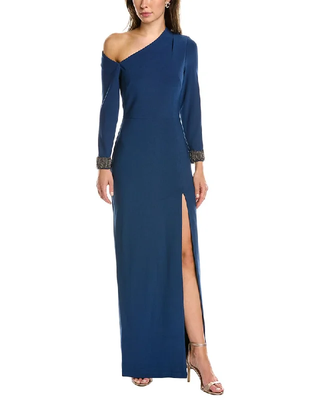 Timeless Style Promotions Aidan Mattox Asymmetrical Neckline Gown Bold Patterns