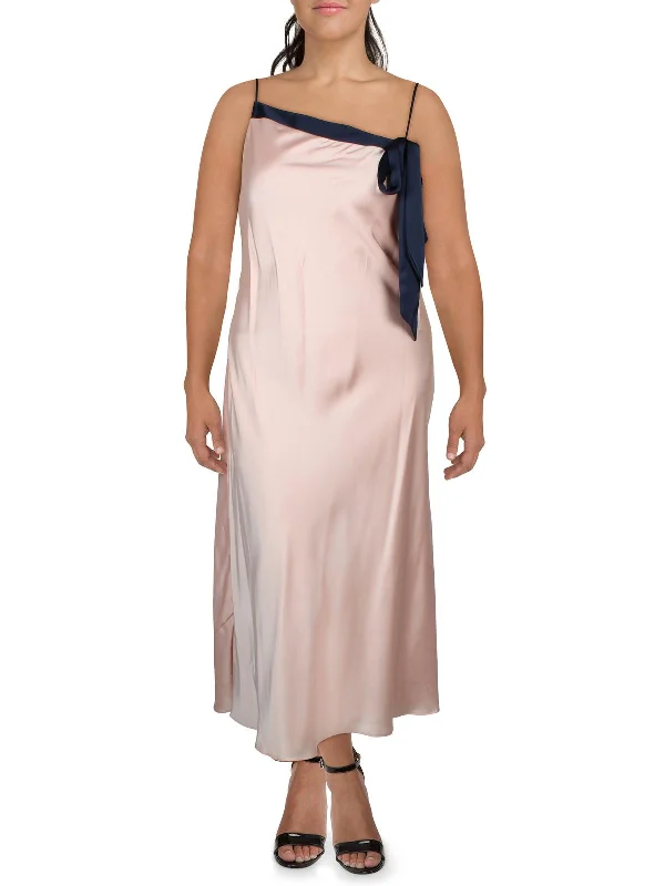 Sophisticated Street Style Offers Womens Satin Midi Dress Classic Timeless Elegant Style