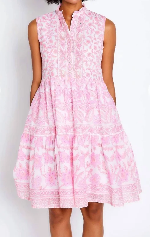 Boutique Styles Fiona Sleeveless Dress In Pink Alluring Design