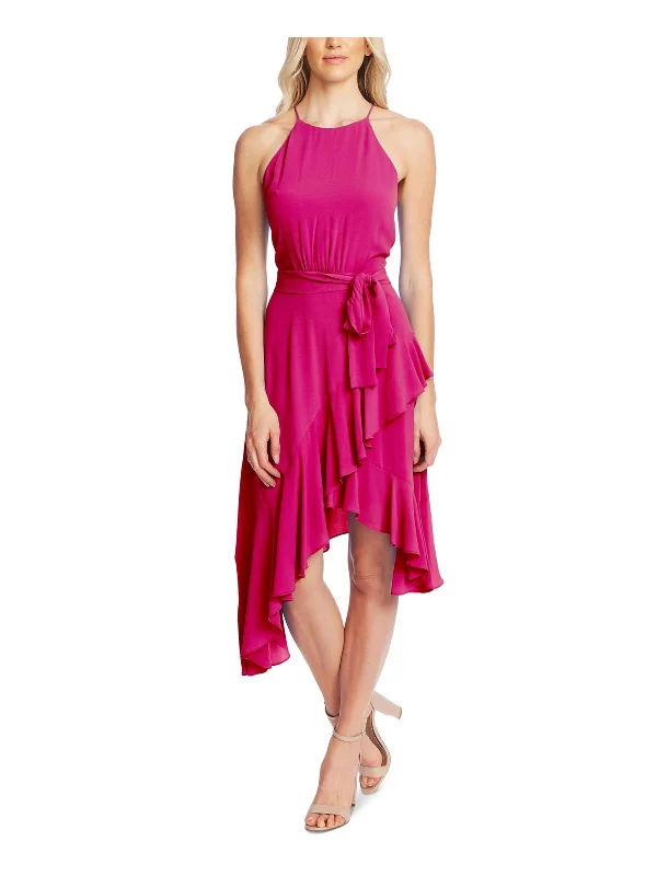 Fashion-Forward Offers Womens Cascade Ruffle Sleeveless Halter Dress Formal Outfit