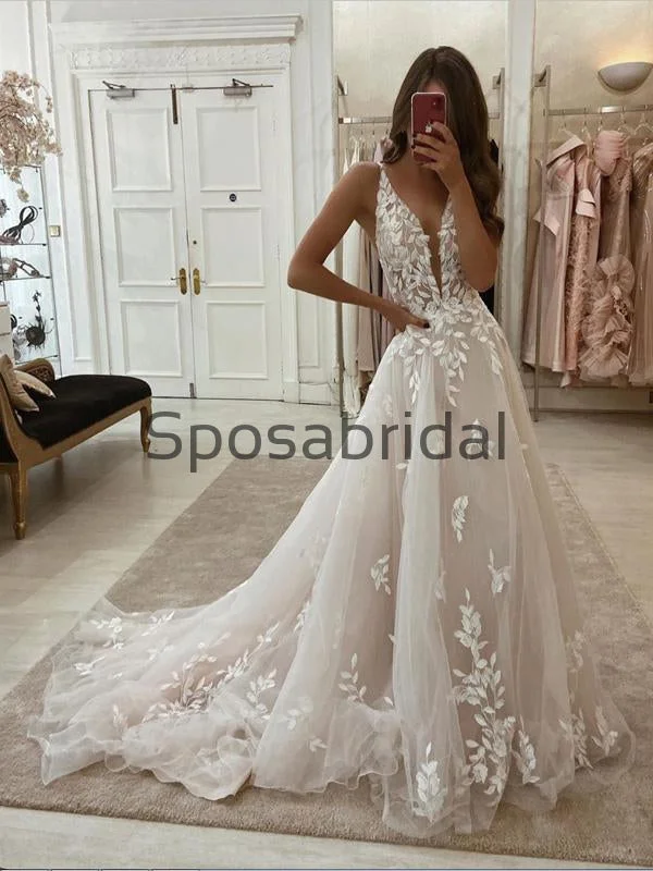 Embrace New Fashion A-line Lace Vintage Tulle Vintage Wedding Dresses, Prom Dresses WD0373 Graceful Drape