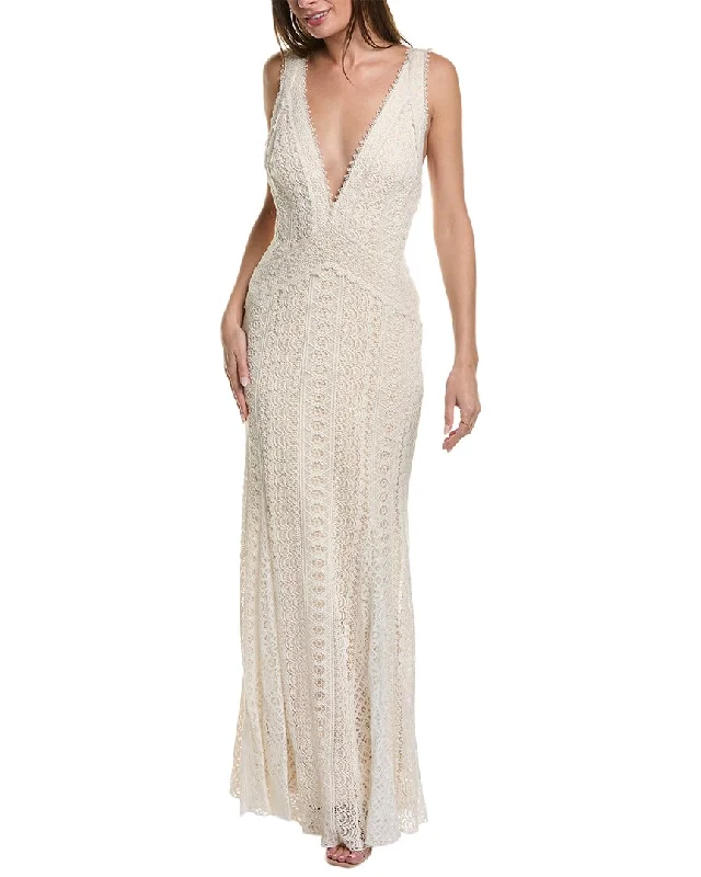 High-End Style Discounts Tadashi Shoji Lace Gown Tropical Island - Inspired Attire