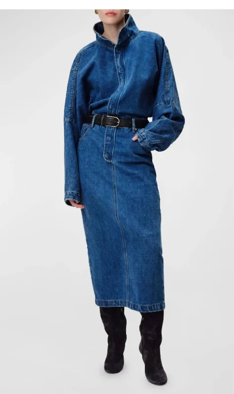 Sophisticated Fashion Sebastien Denim Shirt Dress In Medium Washed Denim Great Deals on Ethnic Cultural Wear