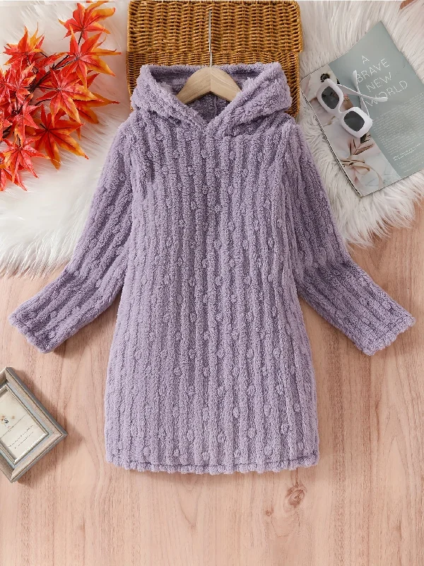 Avant-Garde Style Promotions Vintage-Inspired Ribbed Fleece Long Sleeve Dress for Women - Active Dresses with Cozy Thermal Fabric, Perfect for Fall and Winter Seasons, Party, Gift, and Girl's Clothing - Soft, Warm, and Comfortable Fashion Feminine Elegance