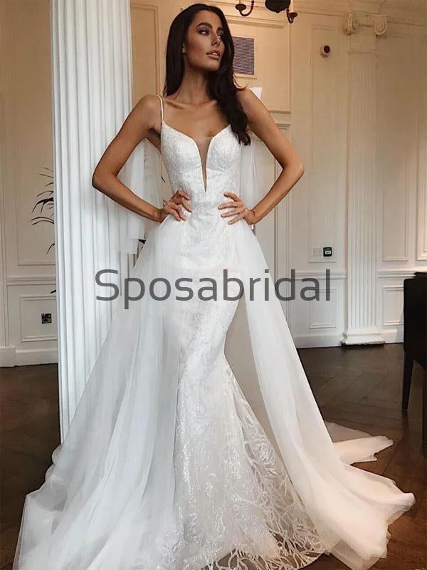 Street Style Discounts Detachable Unique Vintage Beach Elegant Wedding Dresses WD0457 Elegant Attire