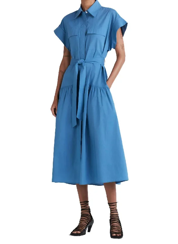 Massive Selection Sale Laurel Sleeveless Shirtdress In Blue Classic Charm