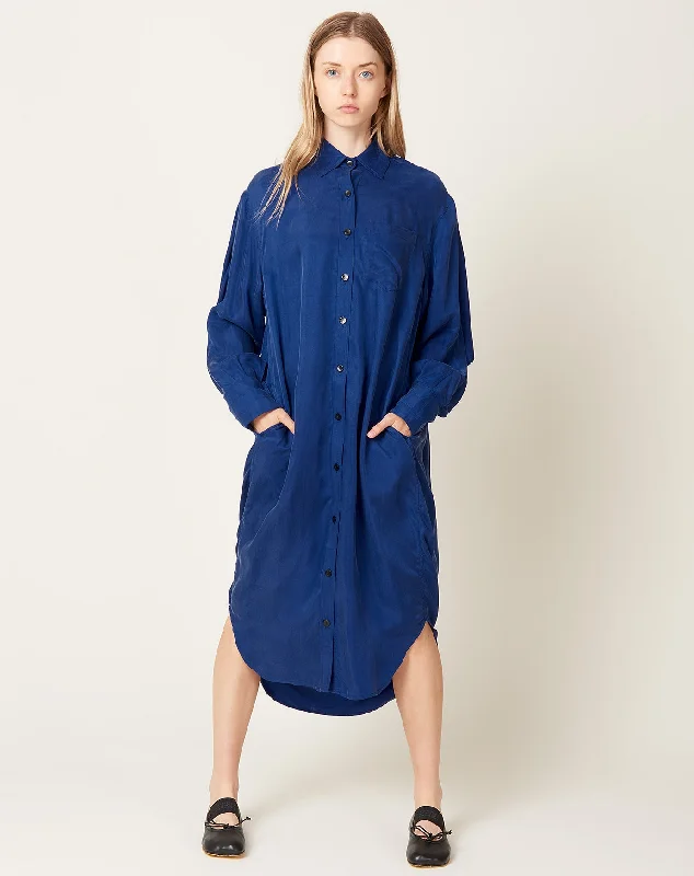 Don't Miss Out Cape Shirt Dress in Cobalt Blue Dreamy Aesthetic