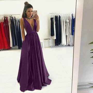 Romantic Chic Deals A-line V-Neck Sleeveless Zipper Prom Dresses    cg11140 Romantic Date - Night Ensemble