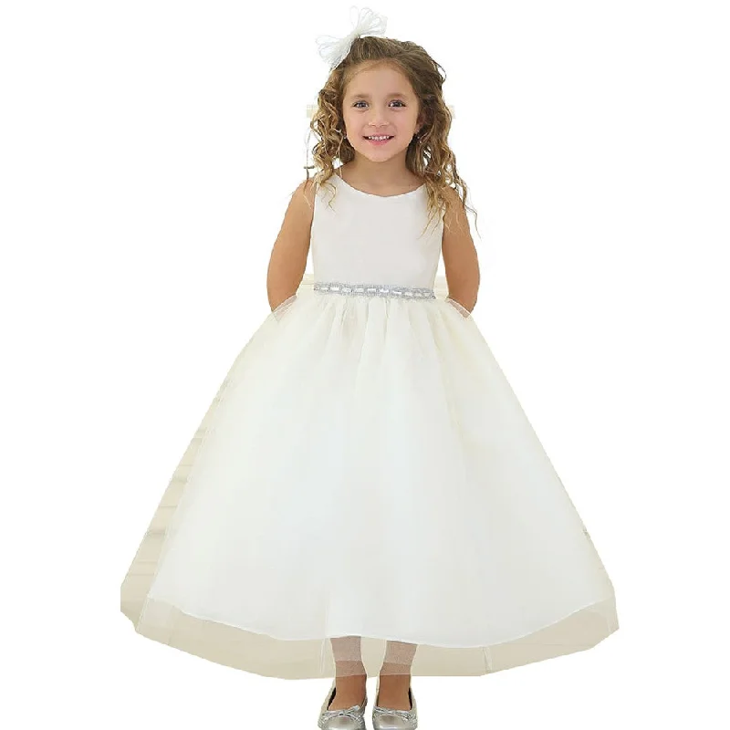 Shop Sale Items Big Girls Ivory Rhinestone Tulle Junior Bridesmaid Dress 8-12 Effortless Comfort