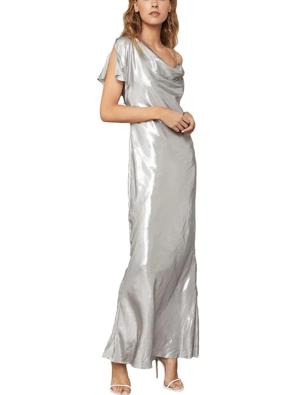 Crazy Discounts, Hurry Up Womens Satin Metallic Formal Dress Feminine Soft - Hued Look