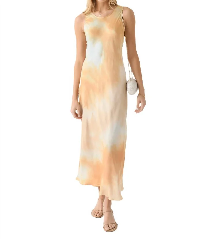 Casual Chic Deals Amana Satin Maxi Dress In Blue Artful Design