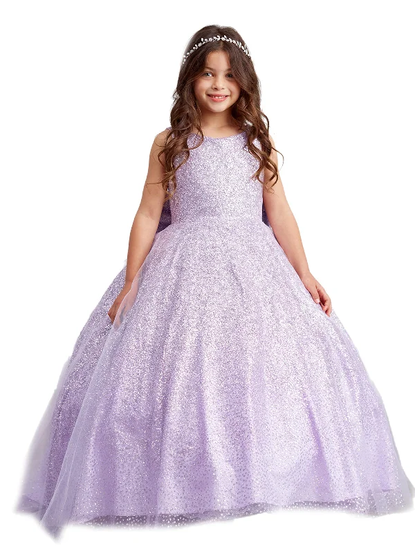 New Arrivals Big Girls Lilac Sparkling Glitter Tulle Ombre Junior Bridesmaid Dress 8-12 Nordic Minimalist Home Look