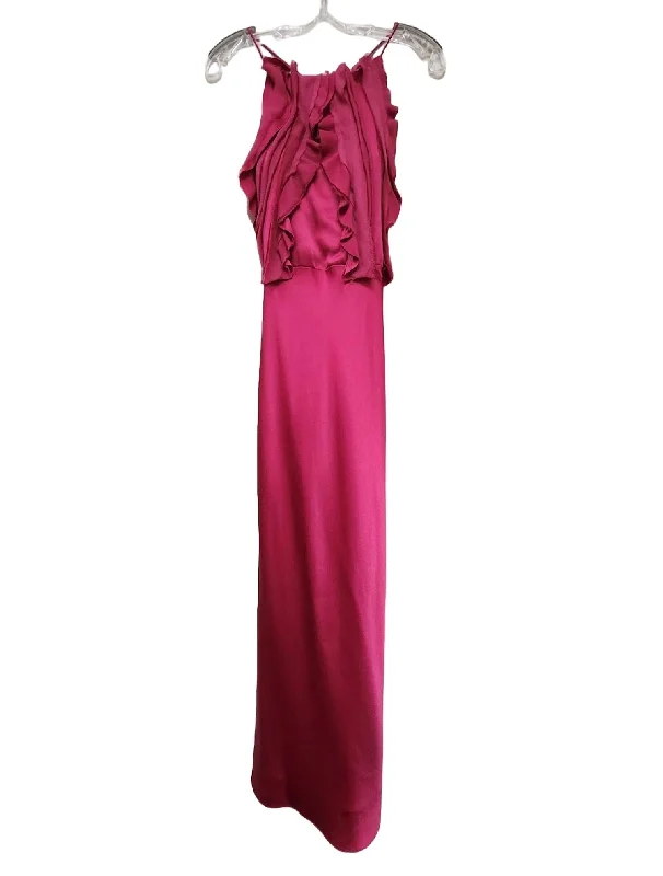 Huge Markdowns Crepe-Back Satin Gown In Raspberry Chic Allure