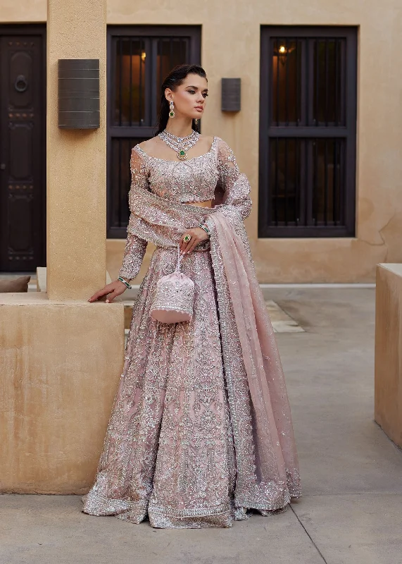 Classic Elegance Sales Pink Lehenga Choli and Dupatta Pakistani Bridal Dress Minimalist Office - Ready Style