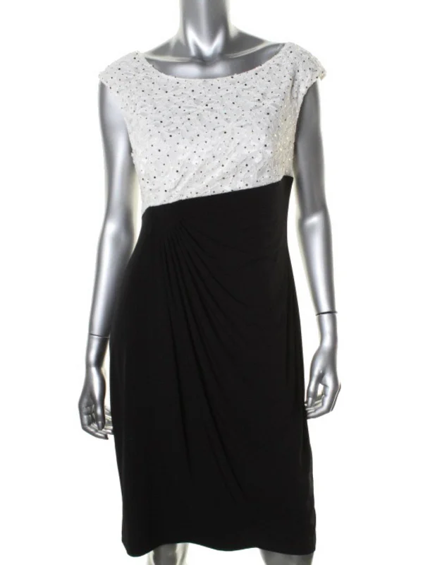 Essentials On Sale Petites Womens Sequined Sleeveless Cocktail Dress Minimalist Office - Ready Style