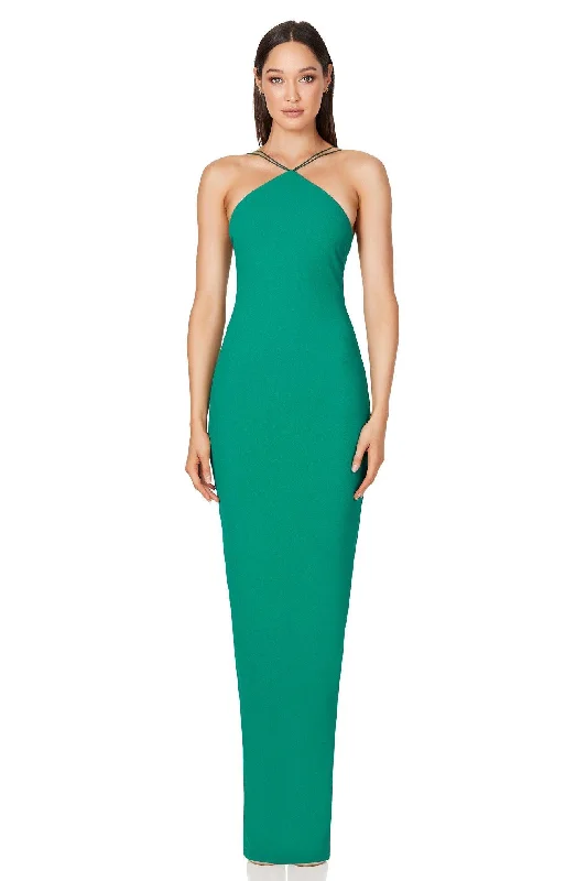 Forward Trendsetter Nookie Trinity Gown - Emerald Contemporary Chic