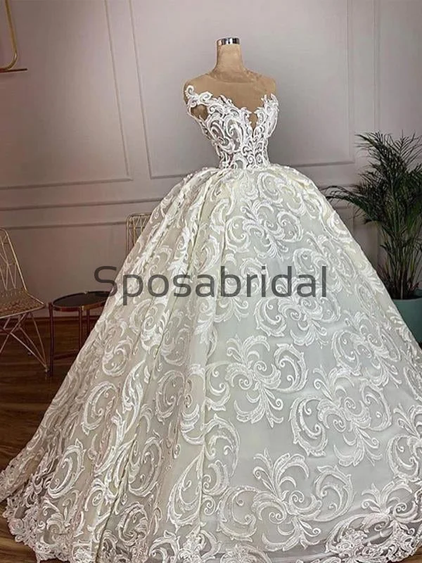 New Season Fashion Preview A-line Unique Lace Vintage Princess Romantic Wedding Dresses, Bridal Gown WD0367 Classic Charm