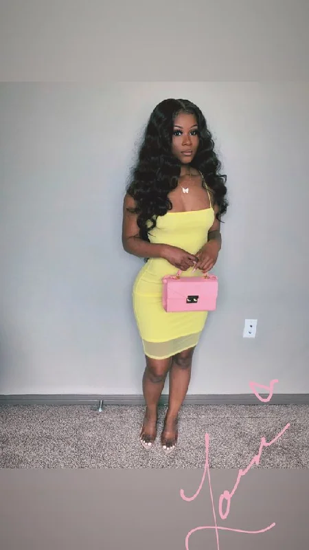 Best-Sellers Sexy Spaghetti Straps Light Yellow Bodycon Dress,Light Yellow Homecoming Dress  Y2196 Elegant Attire