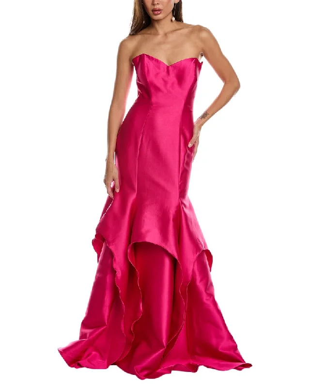 Luxury Casual Deals Rene Ruiz Satin Mermaid Gown Effortless Comfort