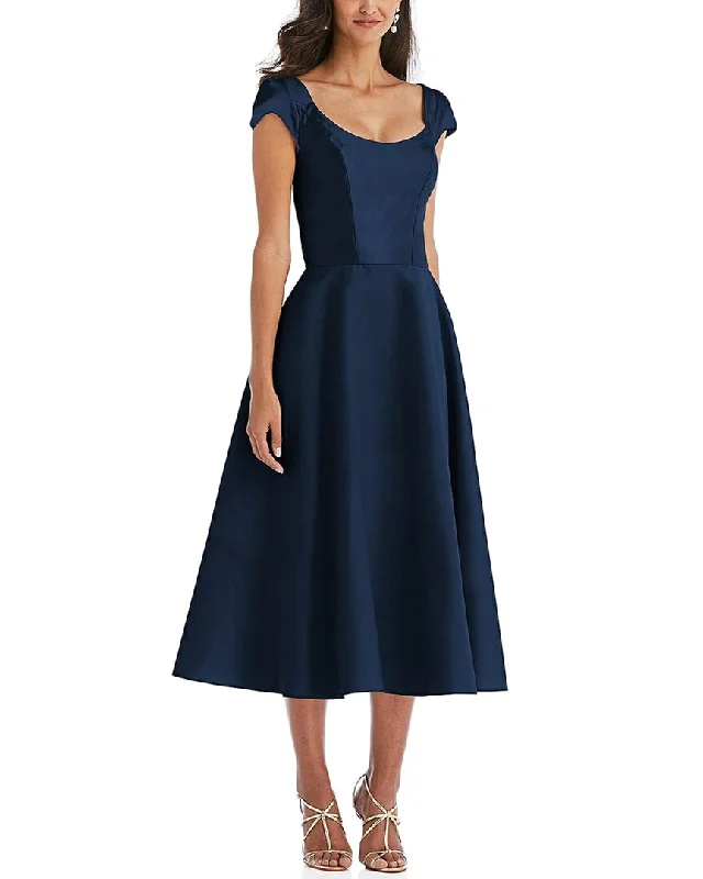 Quick Grab Deals The Dessy Group Satin Midi Dress Seasonal Trend