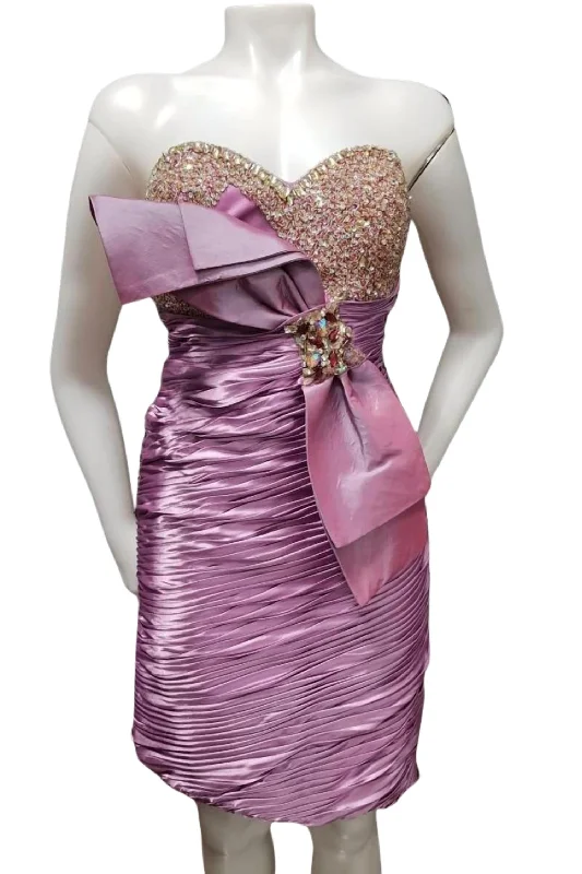 Hot Items Sequined Satin Dress In Lilac Luxury Comfort