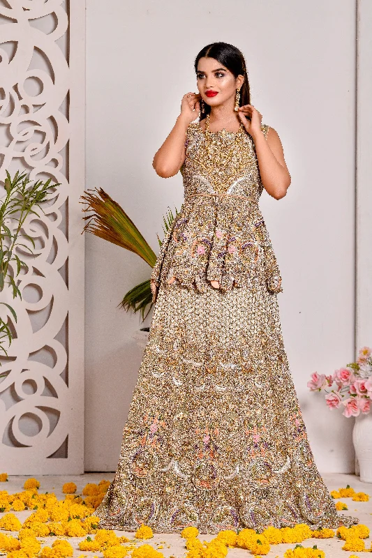 Unbeatable Deals Latest Peplum Lehenga Bridal Pakistani Dress #BS754 Final Clearance