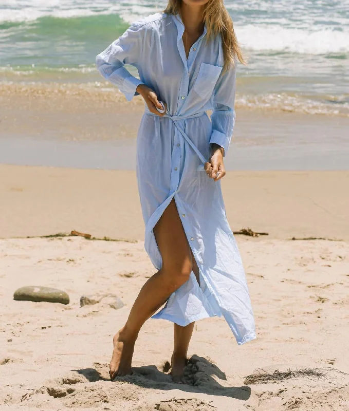 Top Deals The Shirt Dress In Sky Blue Effortless Comfort